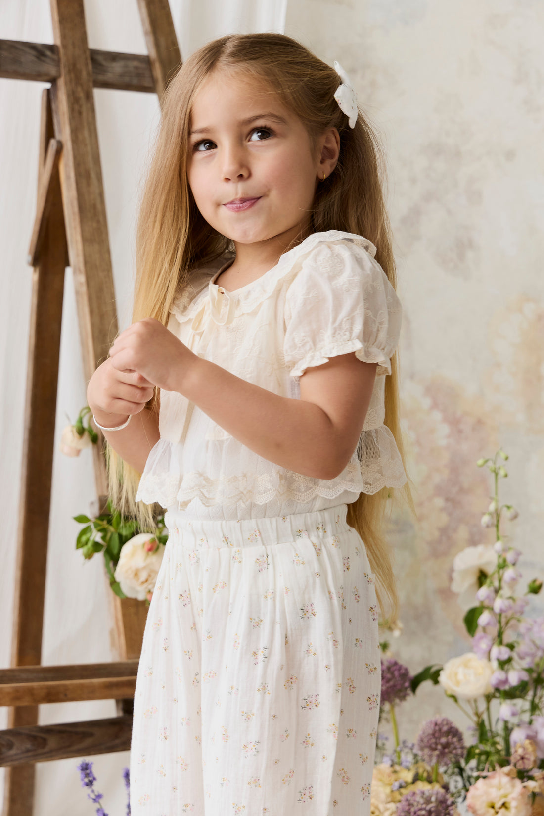 Organic Cotton Muslin Odette Pant - Ayla Whisper Childrens Pant from Jamie Kay NZ