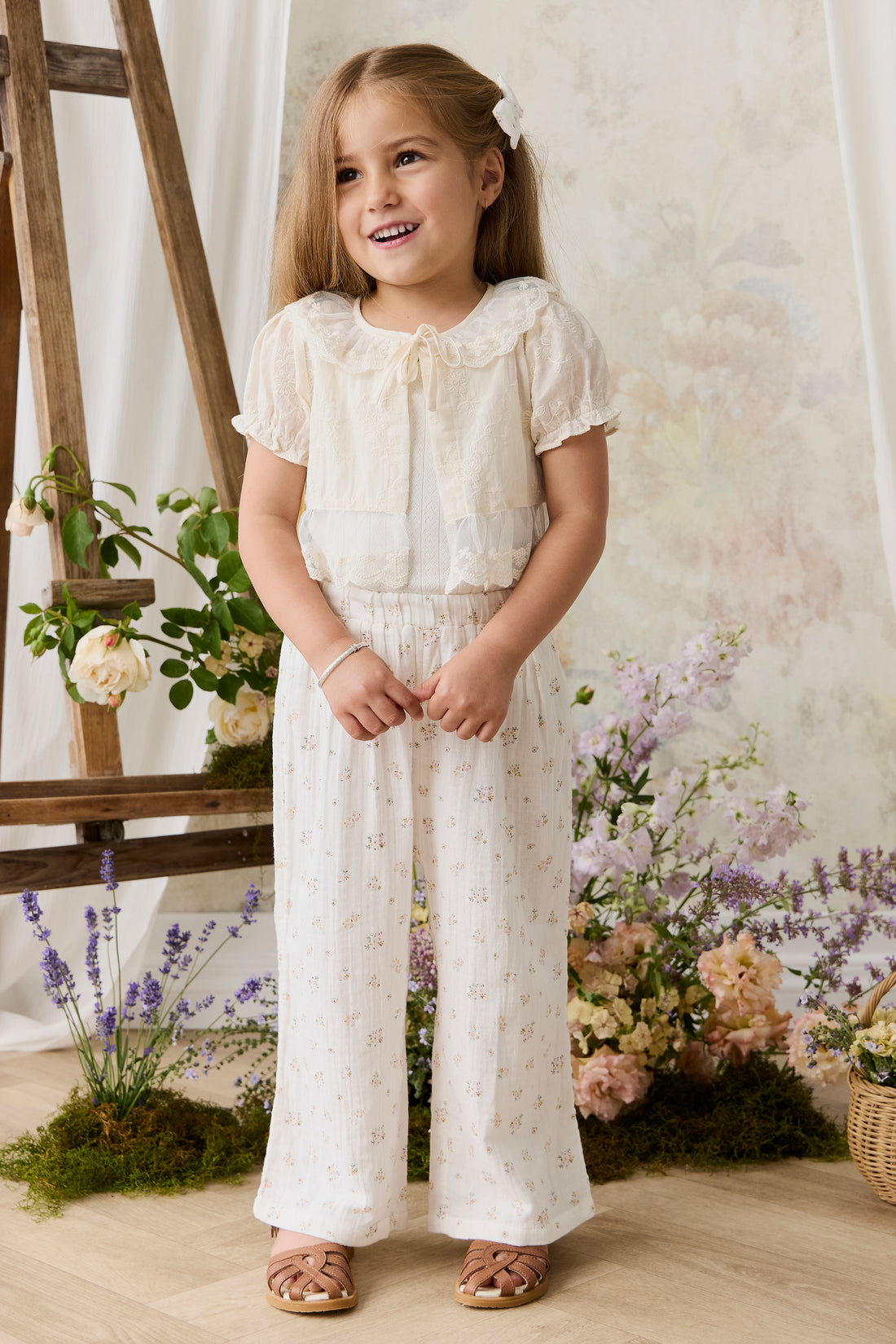 Organic Cotton Muslin Odette Pant - Ayla Whisper Childrens Pant from Jamie Kay NZ