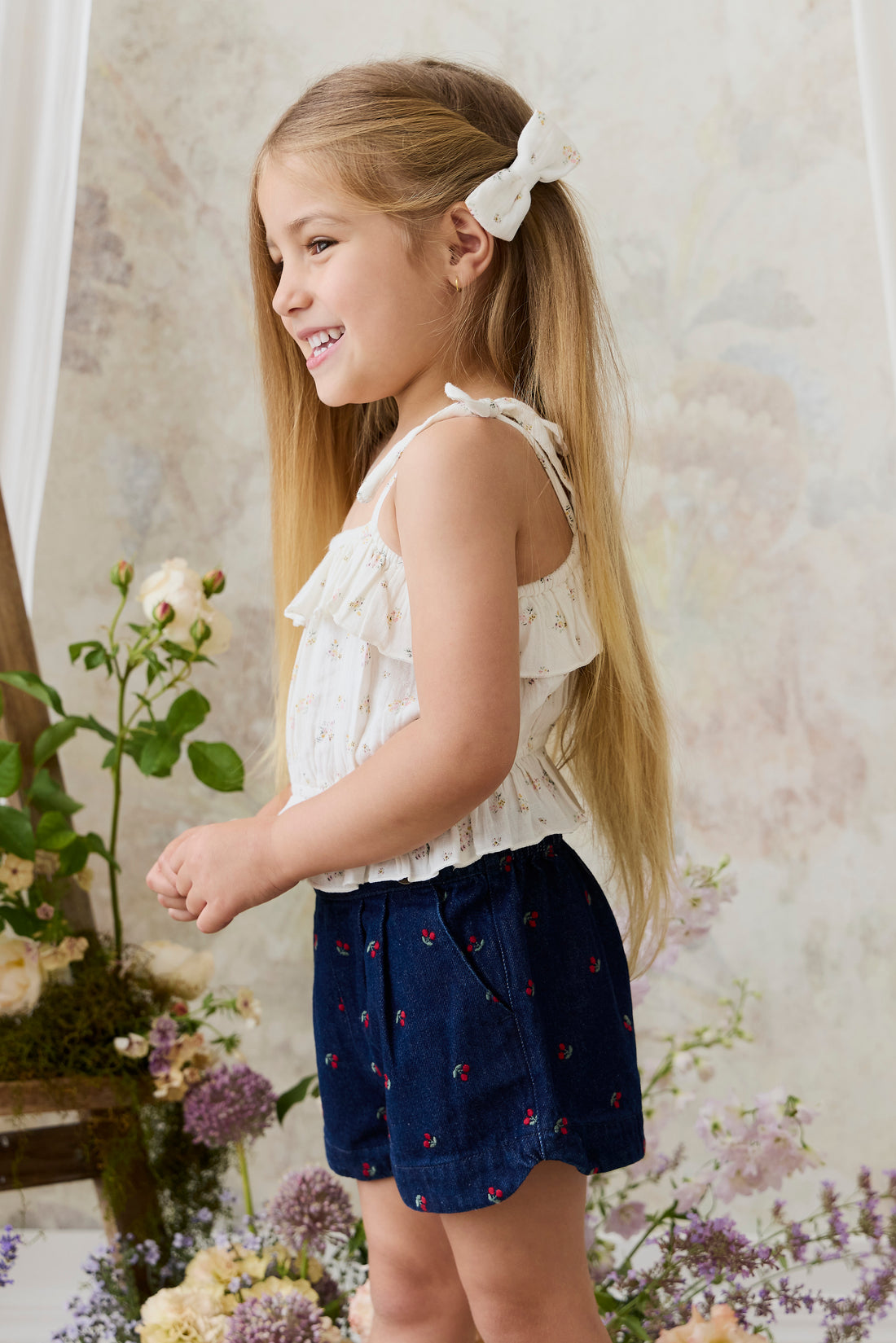 Jardine Short - Cerise Denim Childrens Short from Jamie Kay NZ