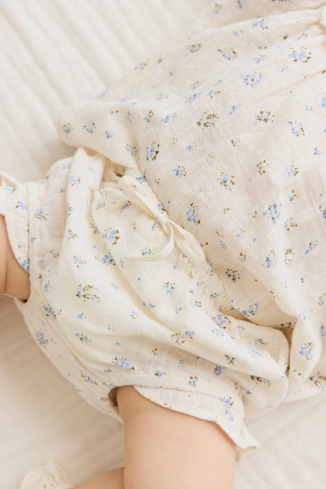 Organic Cotton Frill Bloomer - Juniper Fields Blue Childrens Bloomer from Jamie Kay NZ