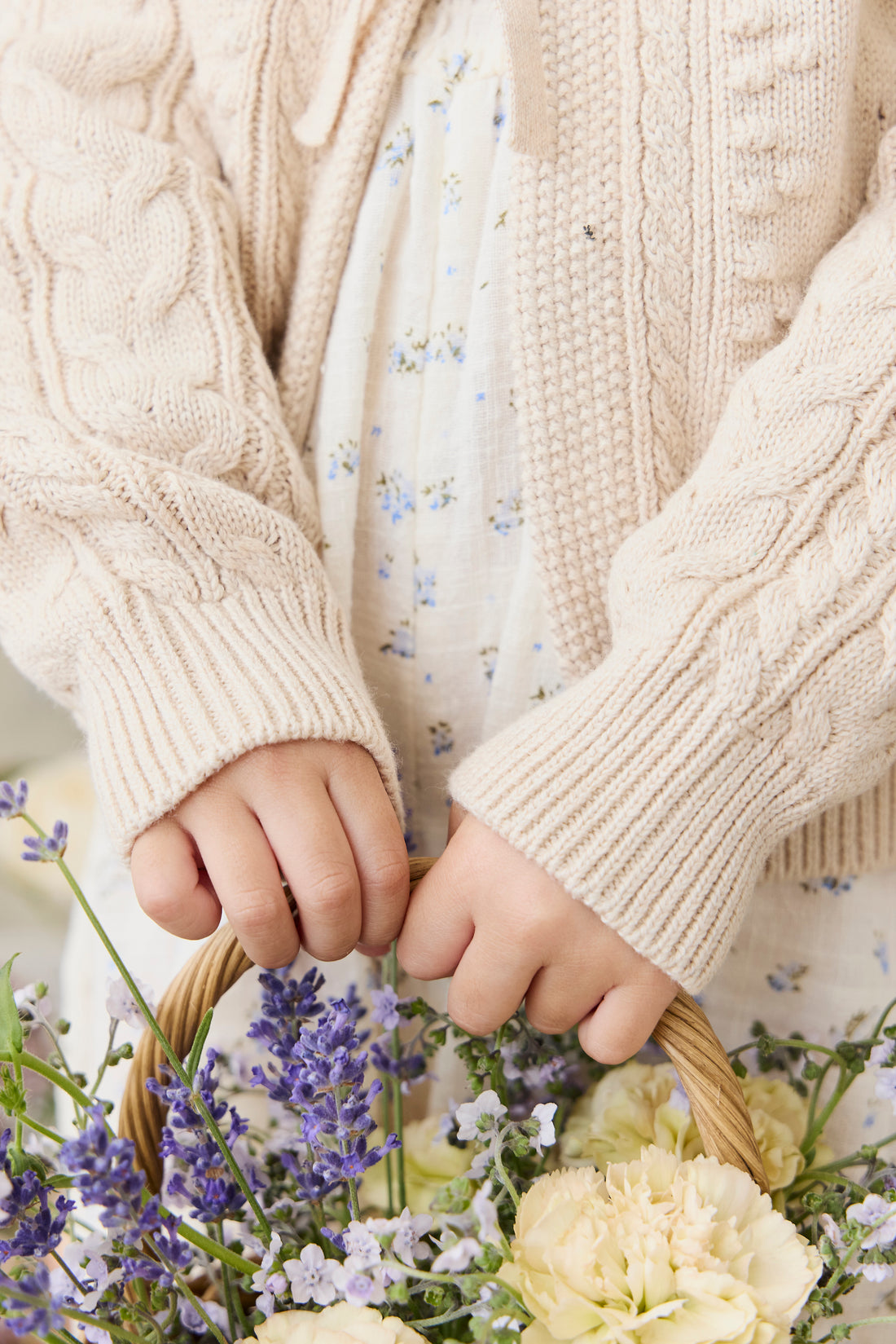 Josephine Cardigan - Light Oatmeal Marle Childrens Top from Jamie Kay NZ