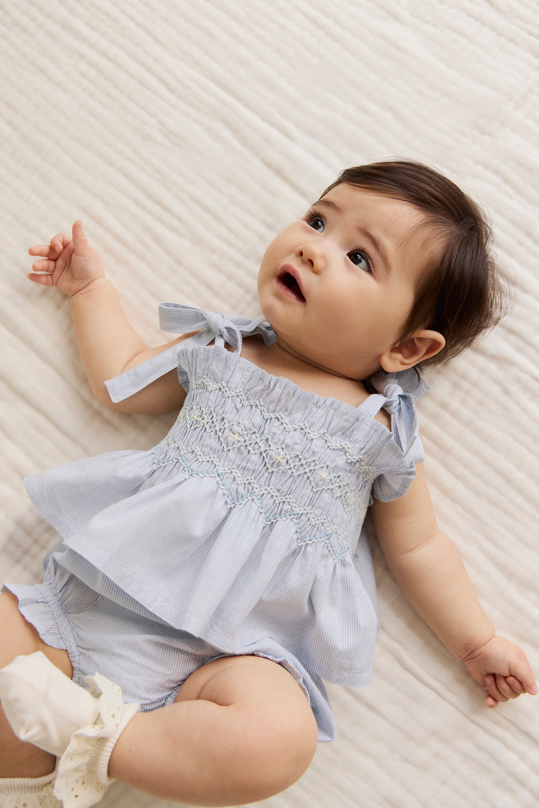 Organic Cotton Frill Bloomer - Petite Check Childrens Bloomer from Jamie Kay NZ