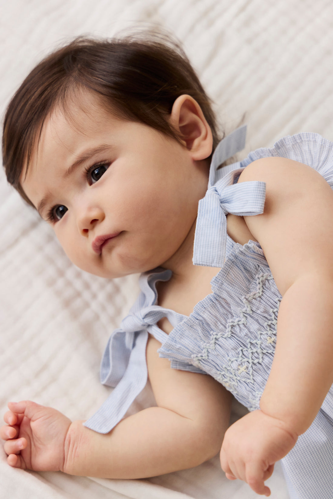 Organic Cotton Desiree Top - Petite Check Childrens Top from Jamie Kay NZ