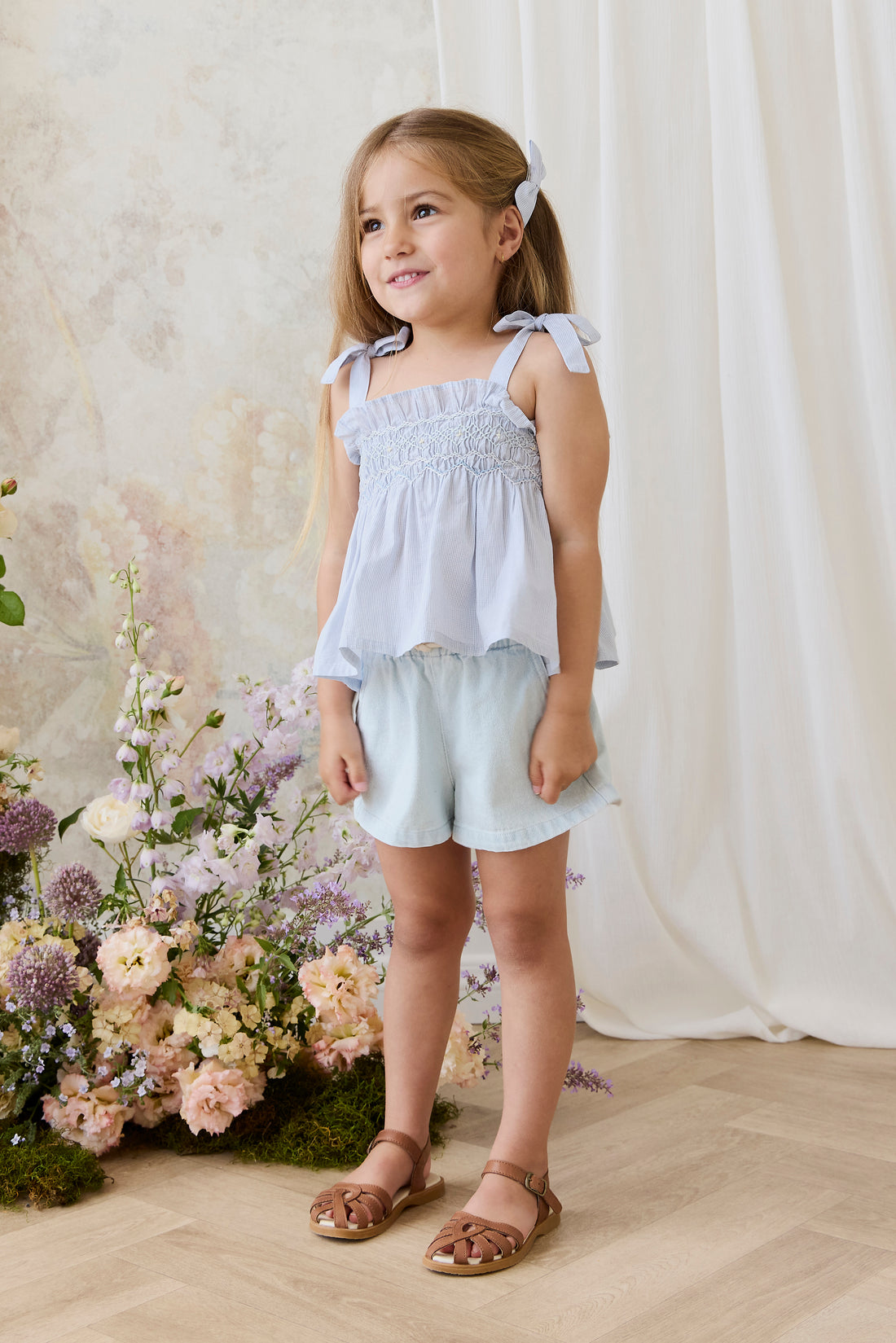 Organic Cotton Desiree Top - Petite Check Childrens Top from Jamie Kay NZ