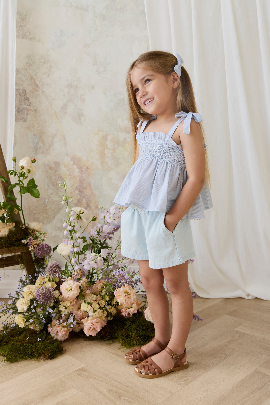 Organic Cotton Desiree Top - Petite Check Childrens Top from Jamie Kay NZ