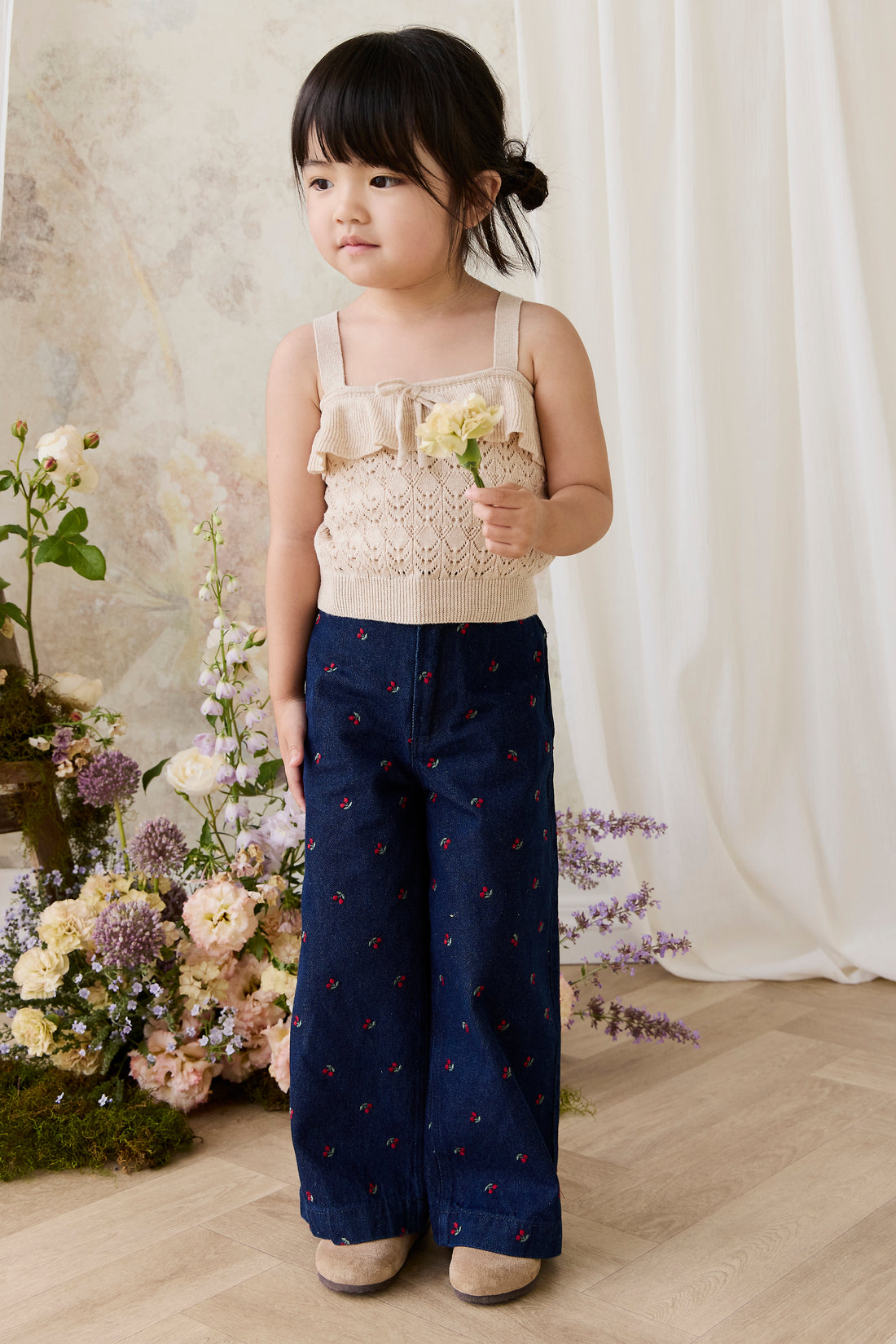 Amandine Pant - Cerise Denim Childrens Pant from Jamie Kay NZ
