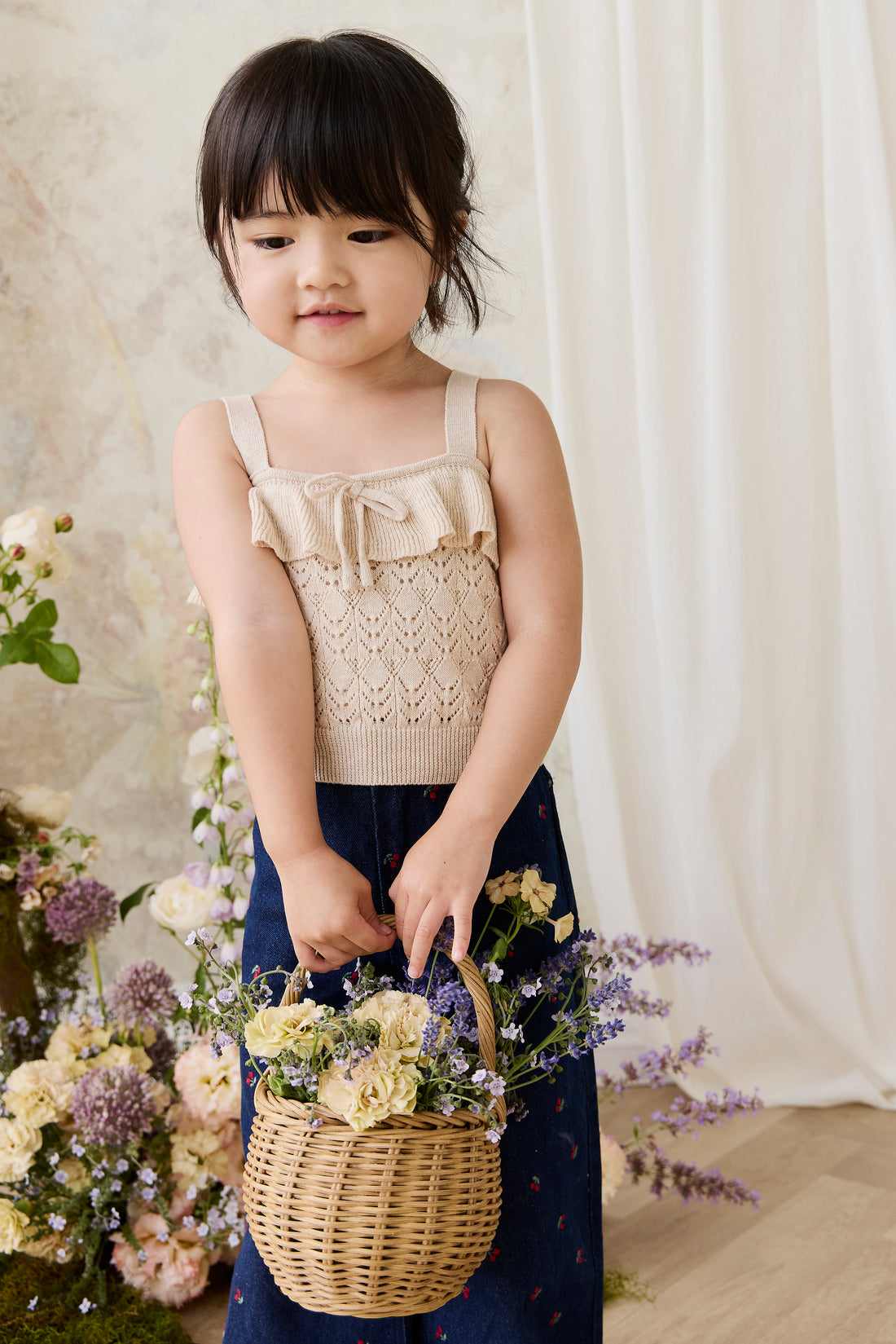 Melanie Top - Light Oatmeal Marle Childrens Top from Jamie Kay NZ