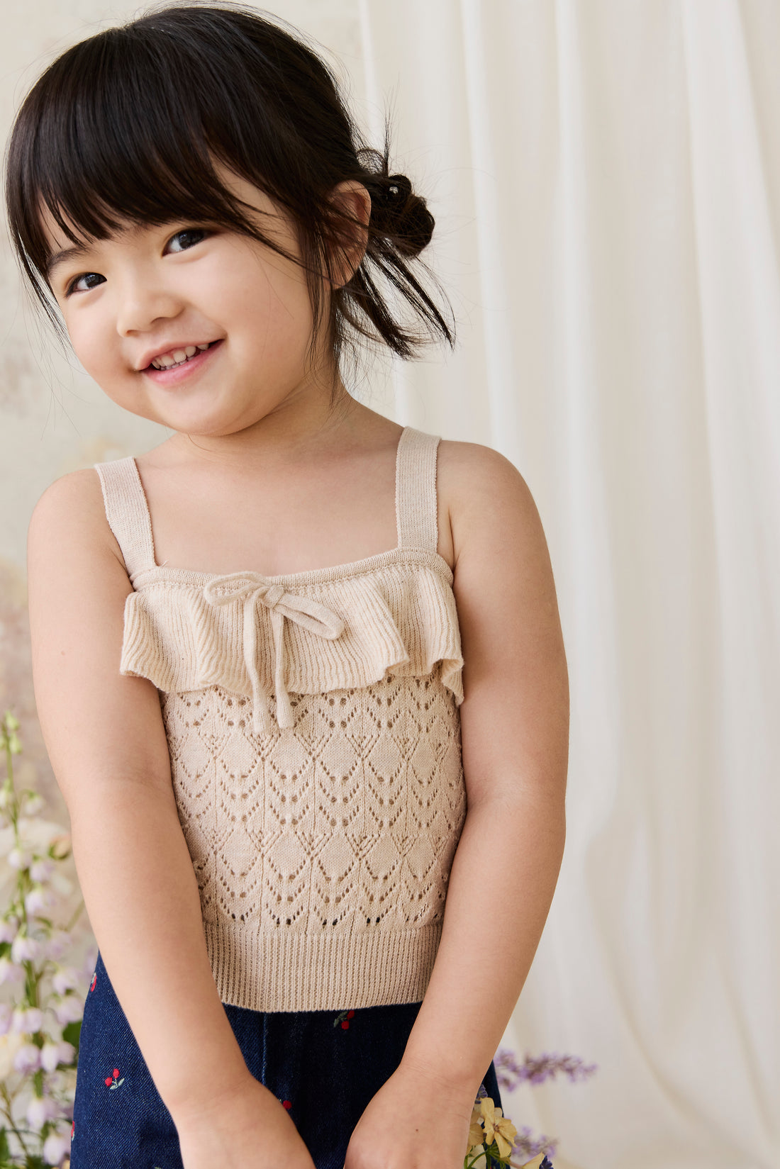 Melanie Top - Light Oatmeal Marle Childrens Top from Jamie Kay NZ