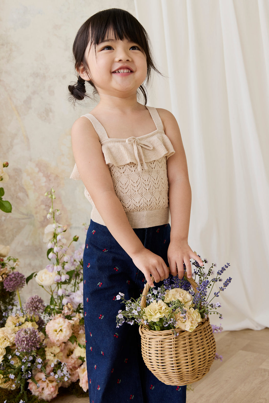 Melanie Top - Light Oatmeal Marle Childrens Top from Jamie Kay NZ