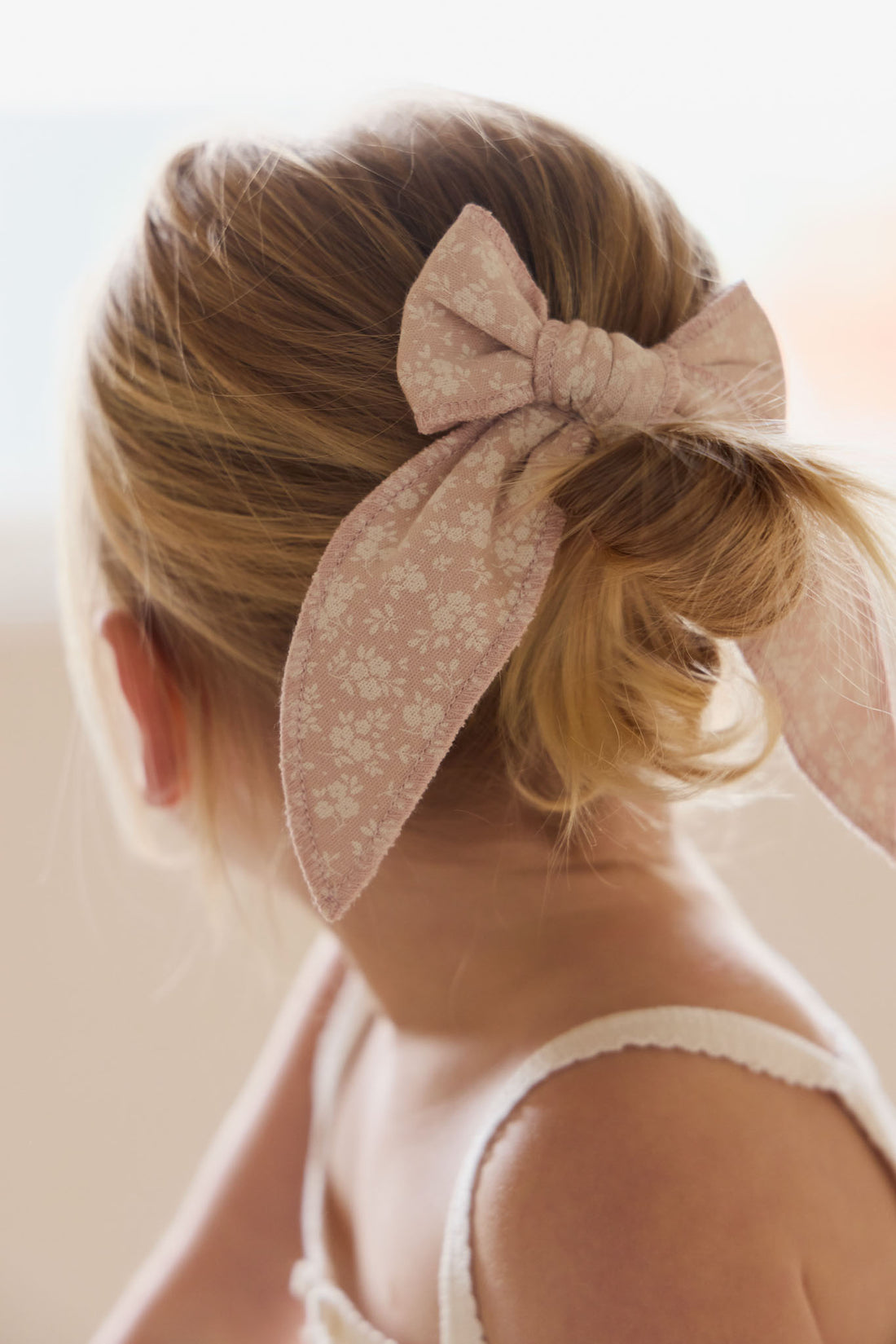 Organic Cotton Bow - Rosalie Field Rose Childrens Hair Bow from Jamie Kay NZ