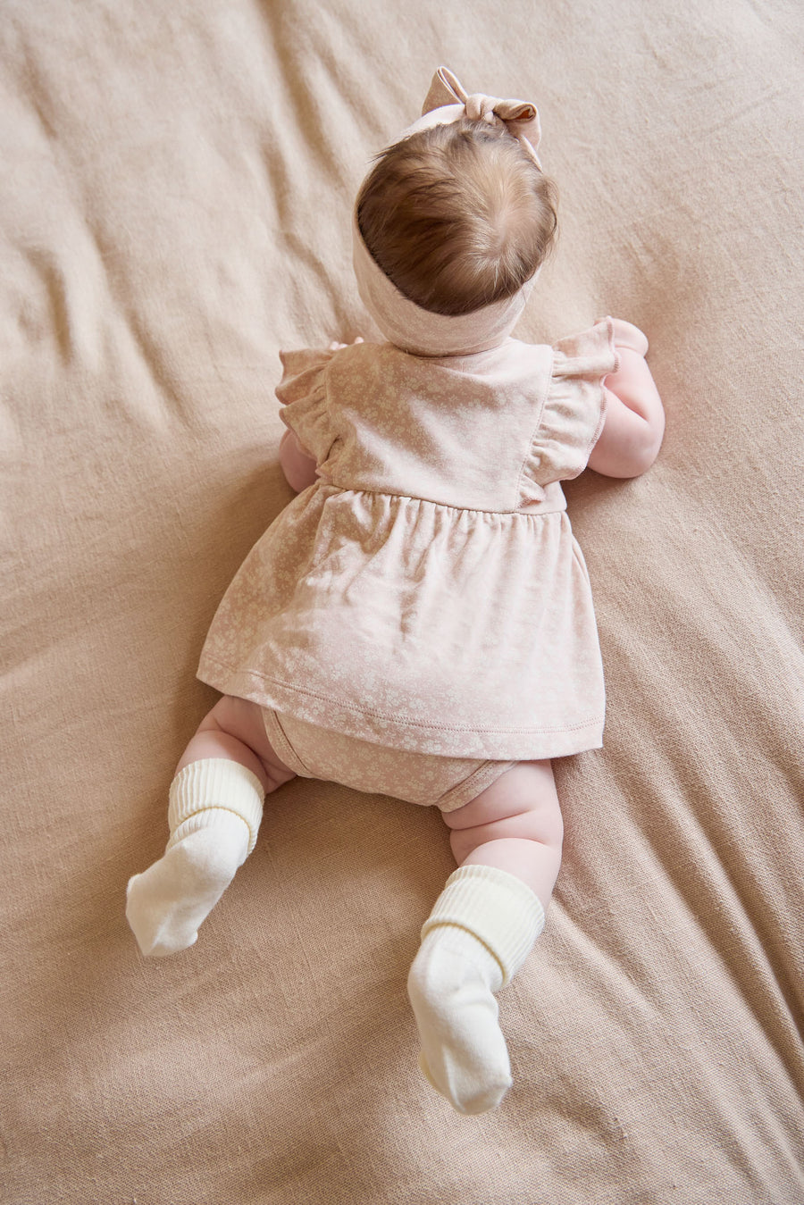 Organic Cotton Elianna Playsuit - Rosalie Field Rose Childrens Playsuit from Jamie Kay NZ