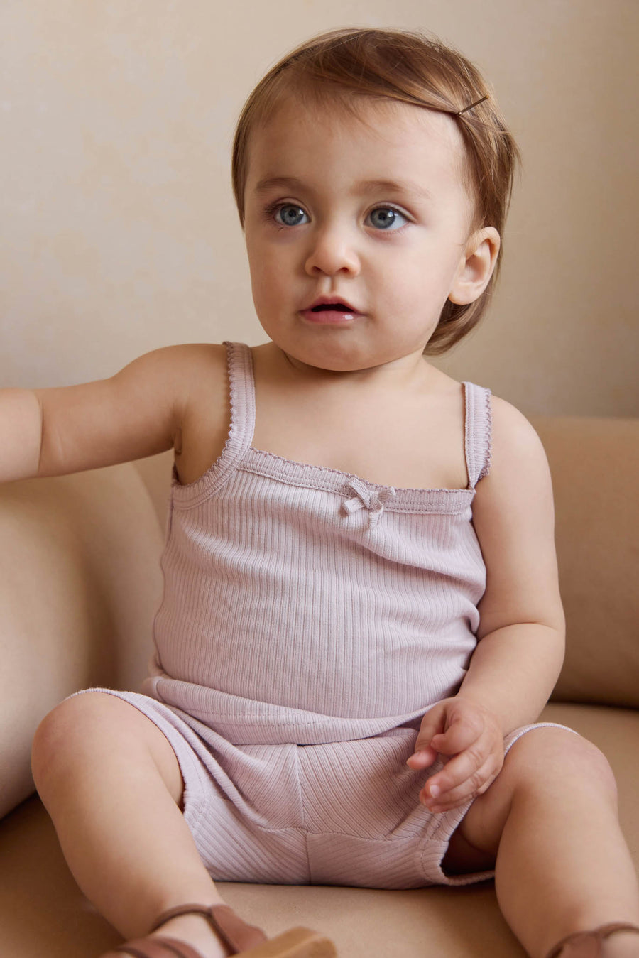 Organic Cotton Modal Singlet - Violet Tint Childrens Singlet from Jamie Kay NZ