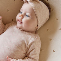 Organic Cotton Long Sleeve Bodysuit - Rosalie Field Rose Childrens Bodysuit from Jamie Kay NZ