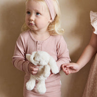 Organic Cotton Modal Long Sleeve Henley - Peony Marle Childrens Top from Jamie Kay NZ