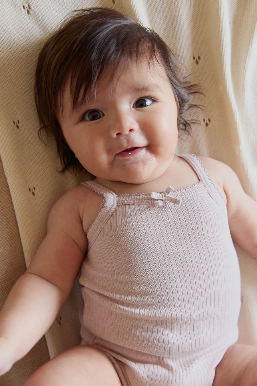 Organic Cotton Modal Singlet Bodysuit - Violet Tint Childrens Bodysuit from Jamie Kay NZ