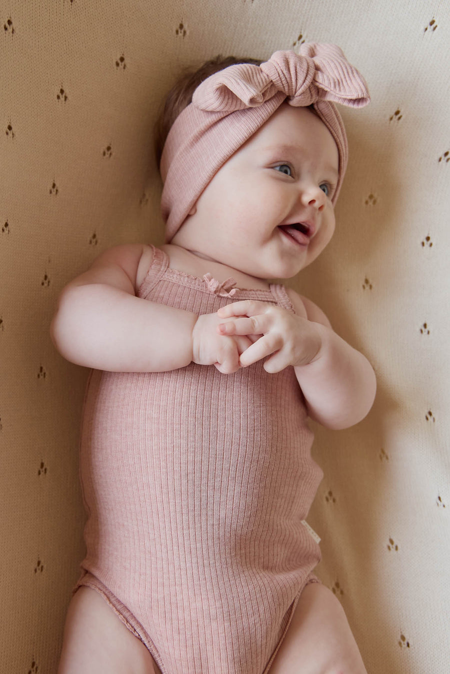 Organic Cotton Modal Singlet Bodysuit - Peony Marle Childrens Bodysuit from Jamie Kay NZ