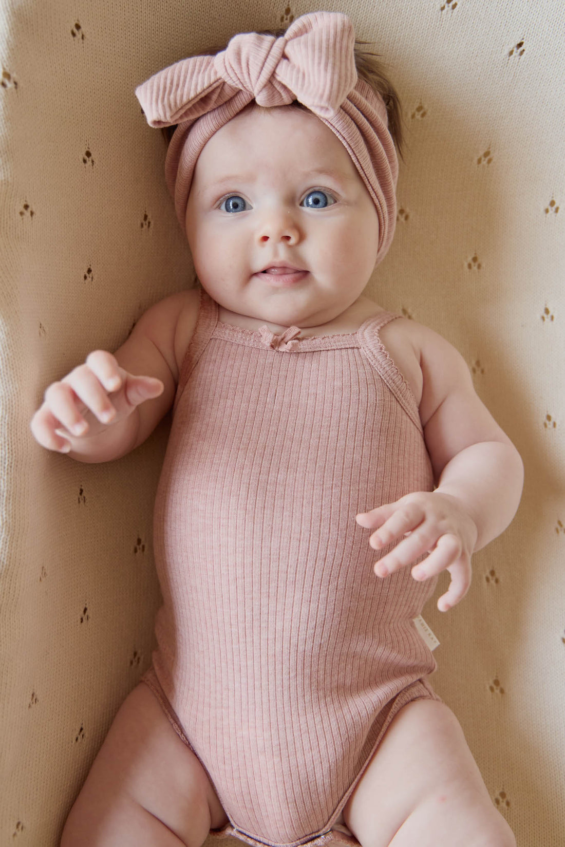 Organic Cotton Modal Singlet Bodysuit - Peony Marle Childrens Bodysuit from Jamie Kay NZ