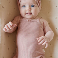 Organic Cotton Modal Singlet Bodysuit - Peony Marle Childrens Bodysuit from Jamie Kay NZ