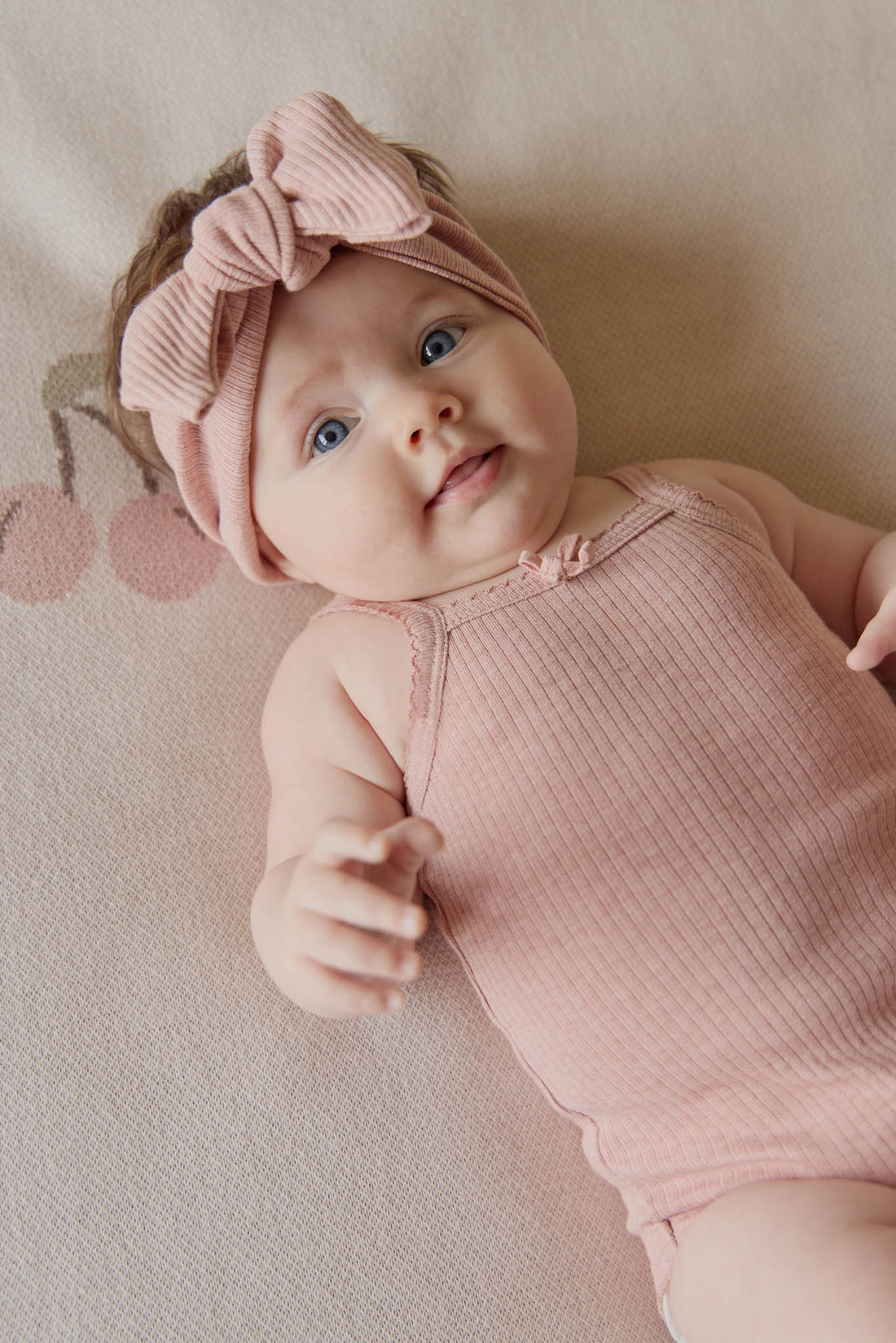 Organic Cotton Modal Singlet Bodysuit - Peony Marle Childrens Bodysuit from Jamie Kay NZ