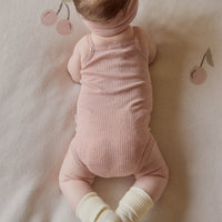 Organic Cotton Modal Singlet Bodysuit - Peony Marle Childrens Bodysuit from Jamie Kay NZ