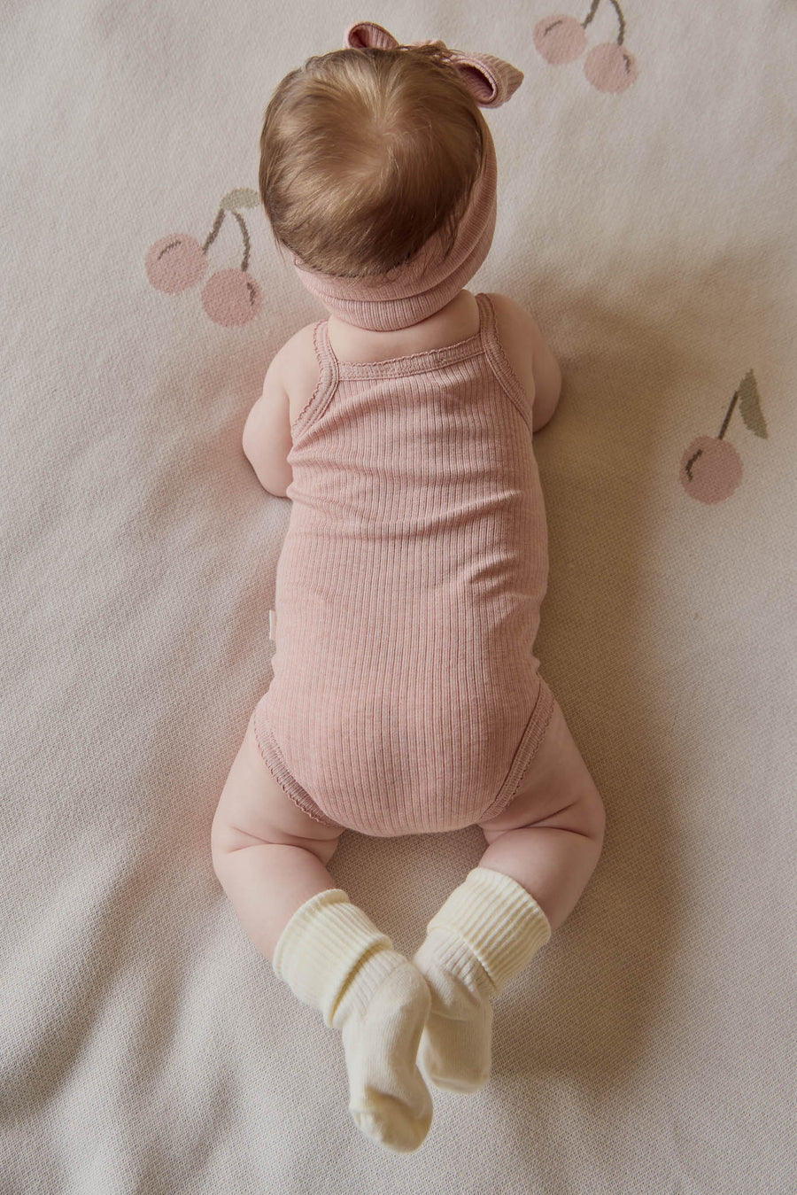 Organic Cotton Modal Singlet Bodysuit - Peony Marle Childrens Bodysuit from Jamie Kay NZ