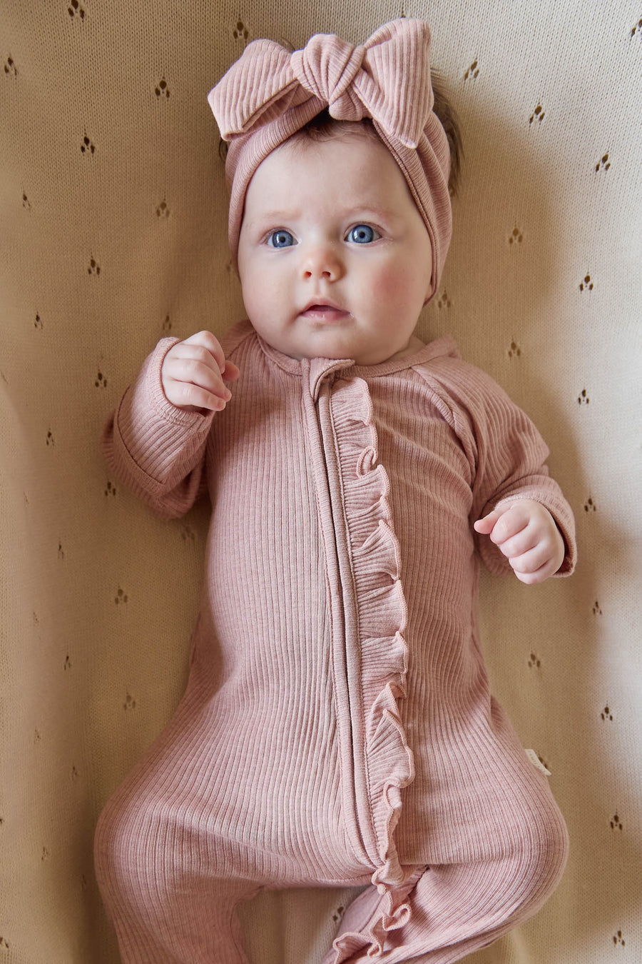 Organic Cotton Modal Melanie Onepiece - Peony Marle Childrens Onepiece from Jamie Kay NZ