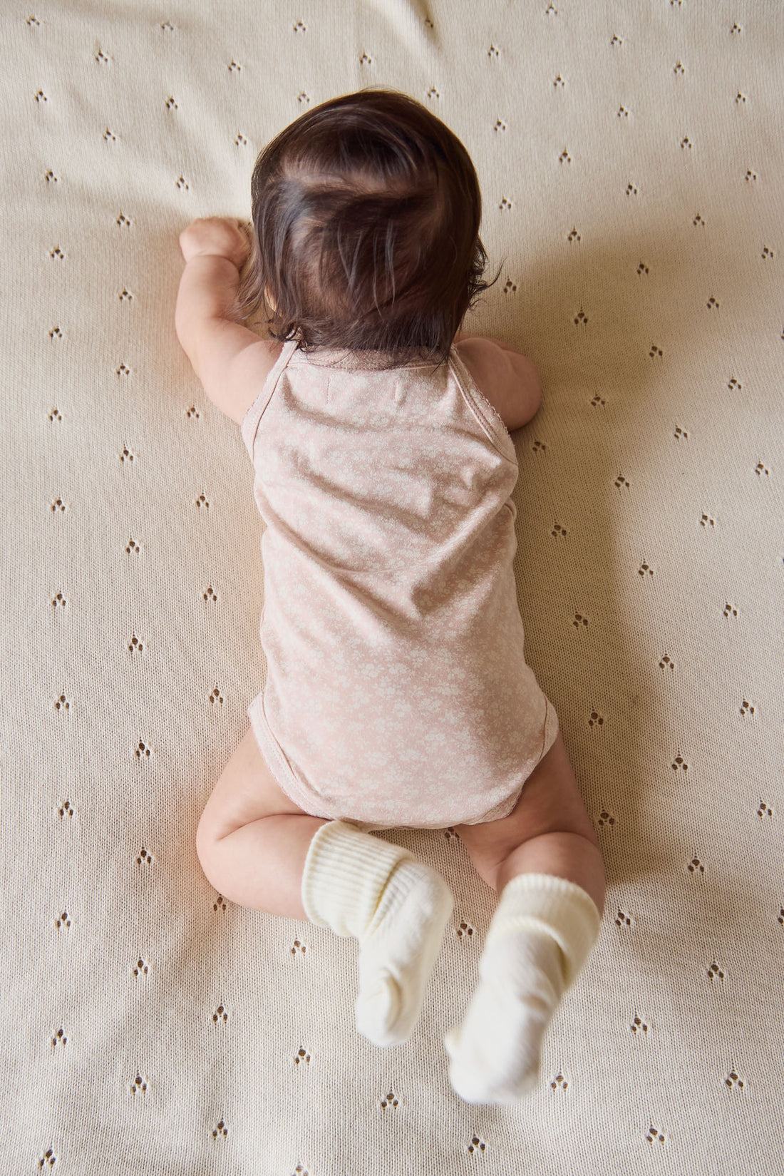 Organic Cotton Bridget Singlet Bodysuit - Rosalie Field Rose Childrens Bodysuit from Jamie Kay NZ