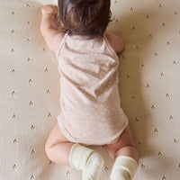 Organic Cotton Bridget Singlet Bodysuit - Rosalie Field Rose Childrens Bodysuit from Jamie Kay NZ