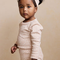 Organic Cotton Long Sleeve Bodysuit - Rosalie Field Rose Childrens Bodysuit from Jamie Kay NZ