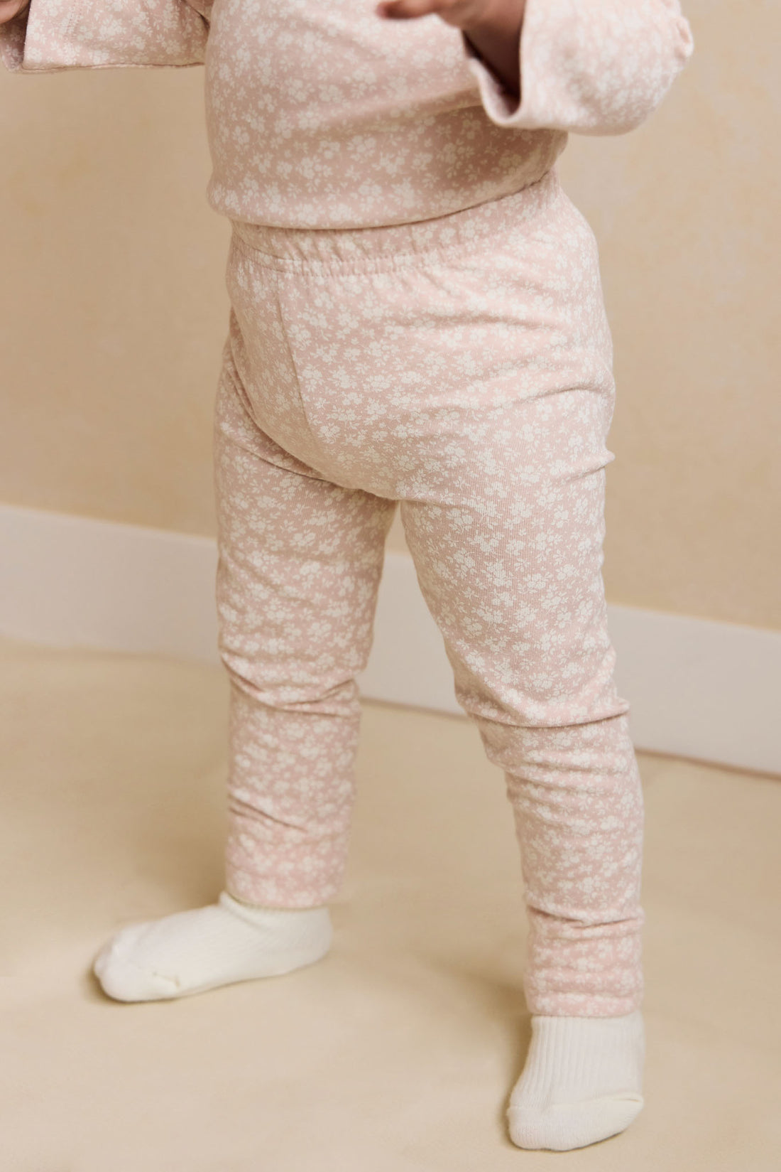 Organic Cotton Everyday Legging - Rosalie Field Rose Childrens Legging from Jamie Kay NZ