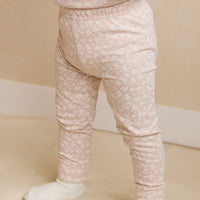 Organic Cotton Everyday Legging - Rosalie Field Rose Childrens Legging from Jamie Kay NZ