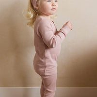 Organic Cotton Modal Everyday Legging - Peony Marle Childrens Legging from Jamie Kay NZ