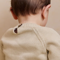 Ethan Jumper - Biscuit Jacquard Fresh Apple Childrens Jumper from Jamie Kay NZ