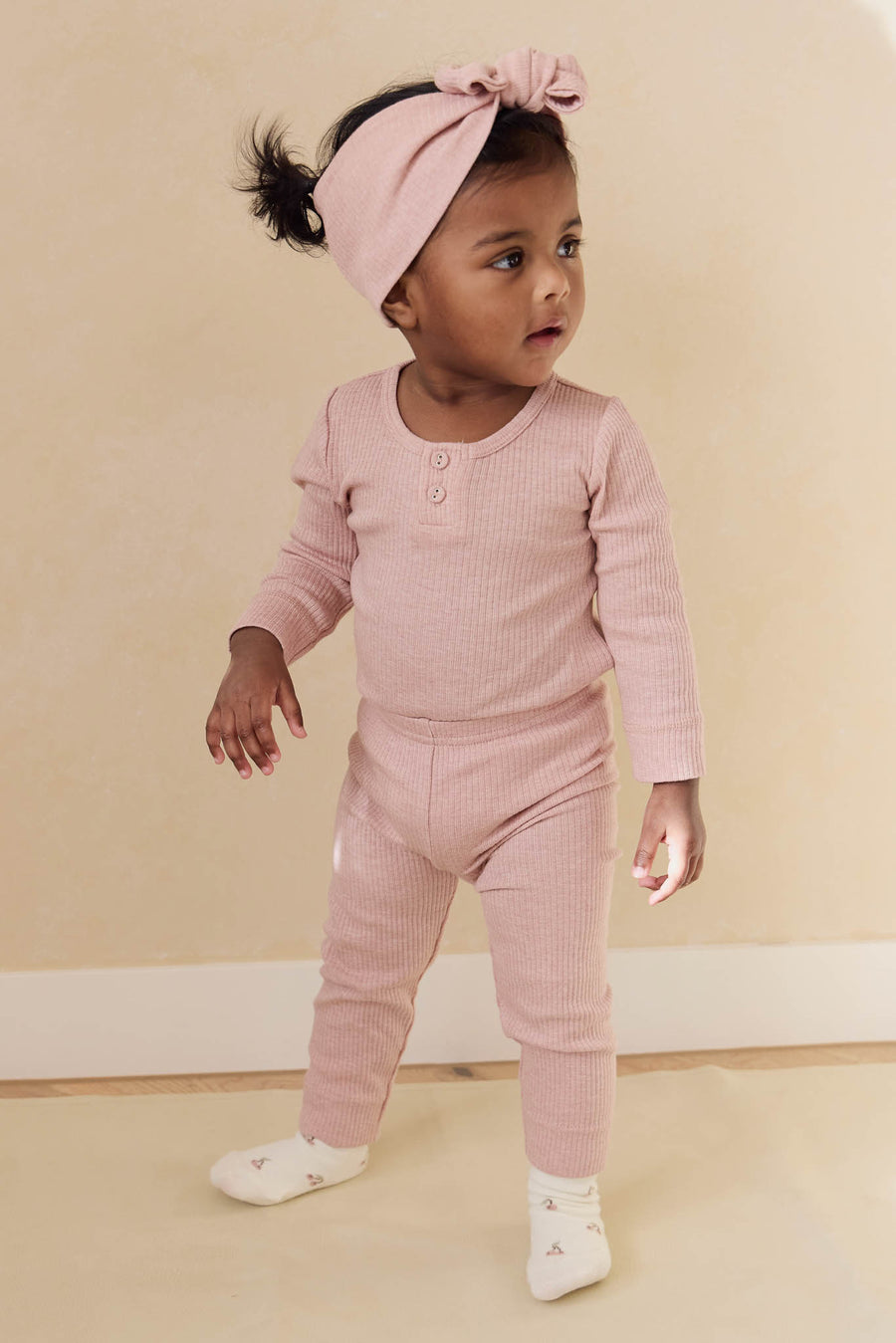 Organic Cotton Modal Everyday Legging - Peony Marle Childrens Legging from Jamie Kay NZ