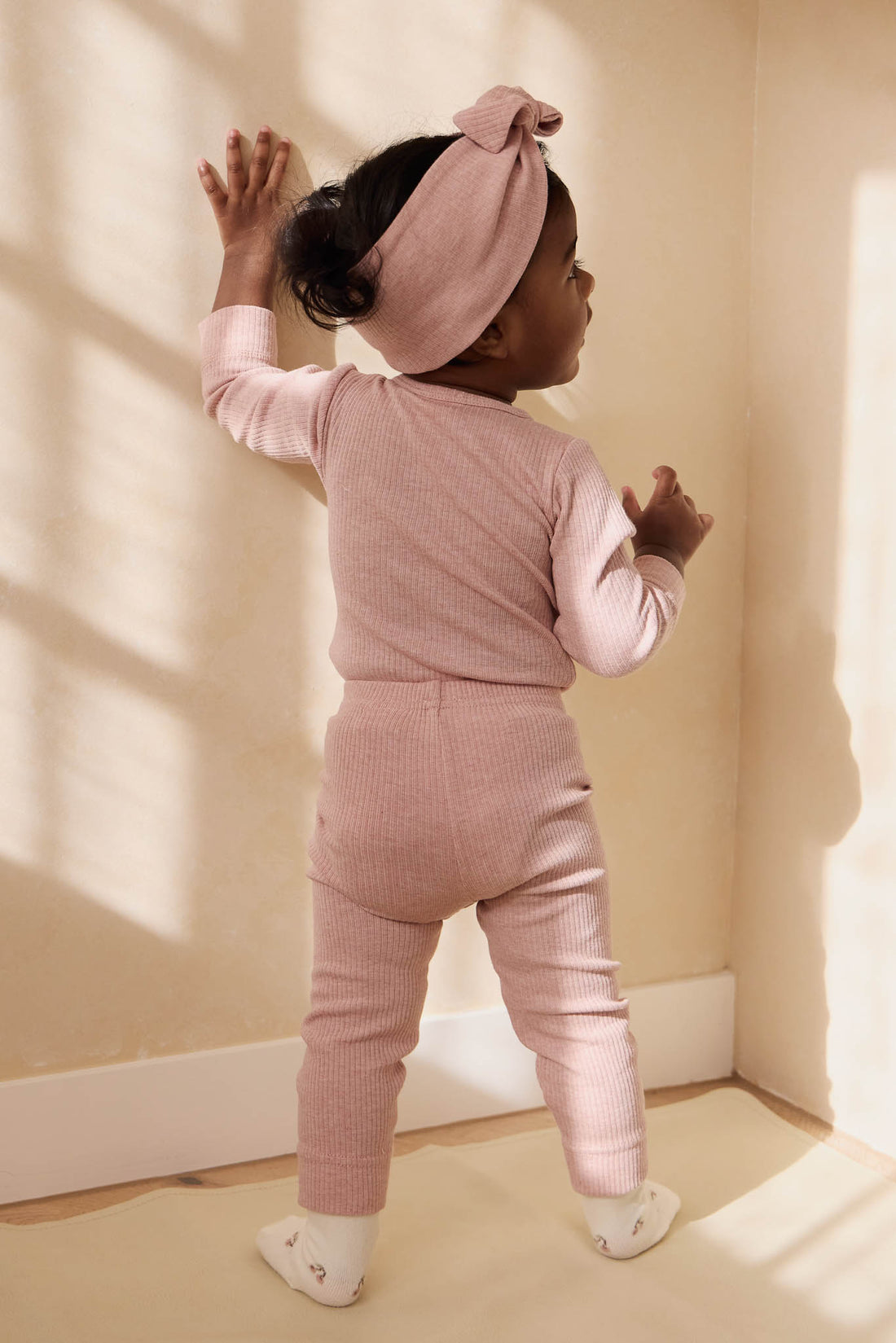 Organic Cotton Modal Long Sleeve Bodysuit - Peony Marle Childrens Bodysuit from Jamie Kay NZ