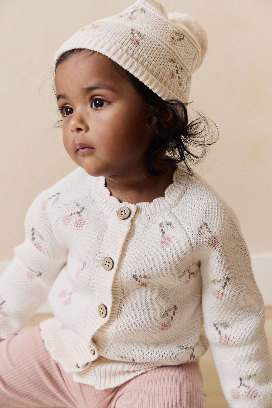 Delilah Cardigan - Cherry Love Blush Childrens Cardigan from Jamie Kay NZ