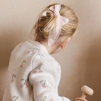 Organic Cotton Bow - Rosalie Field Rose Childrens Hair Bow from Jamie Kay NZ