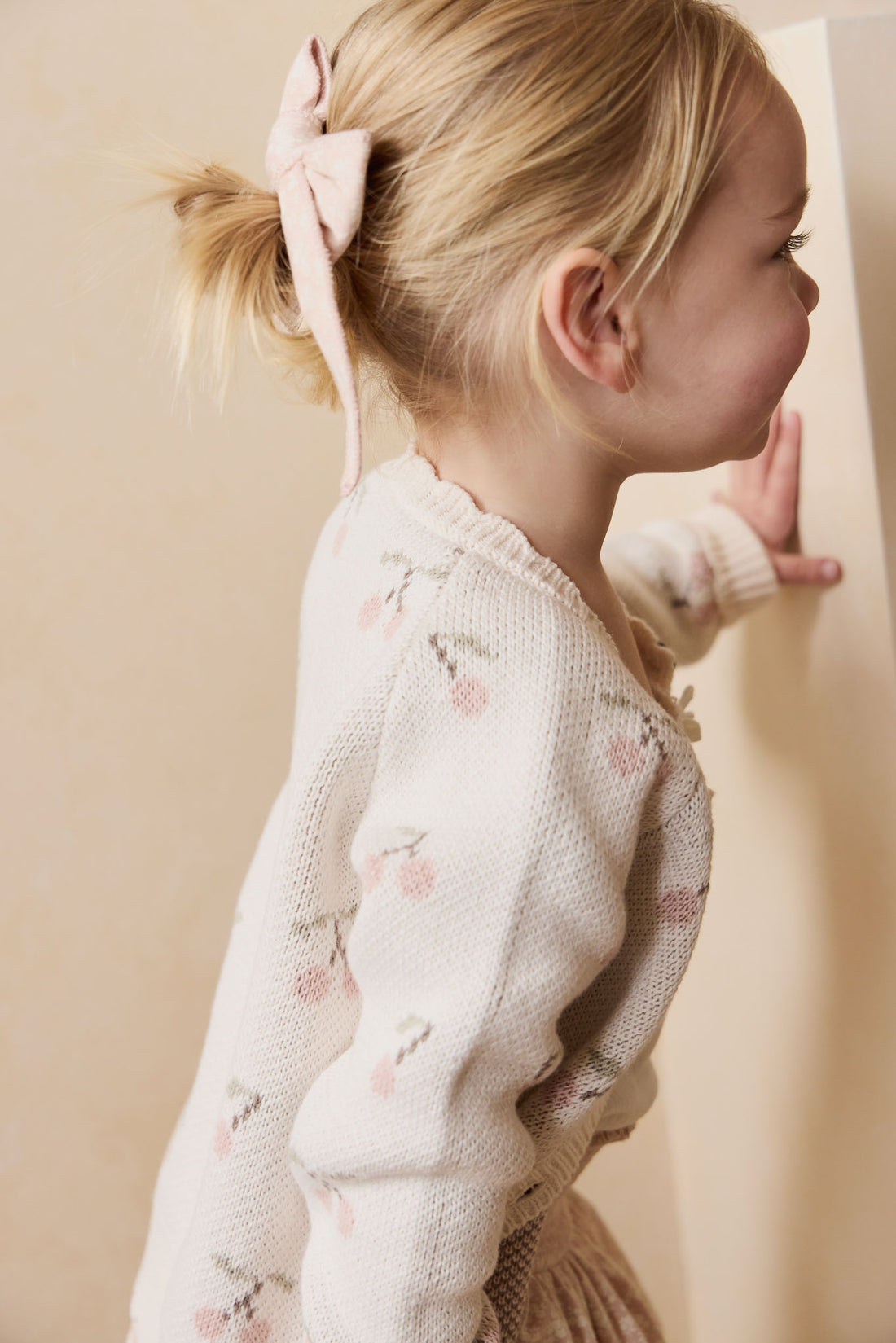 Organic Cotton Bow - Rosalie Field Rose Childrens Hair Bow from Jamie Kay NZ