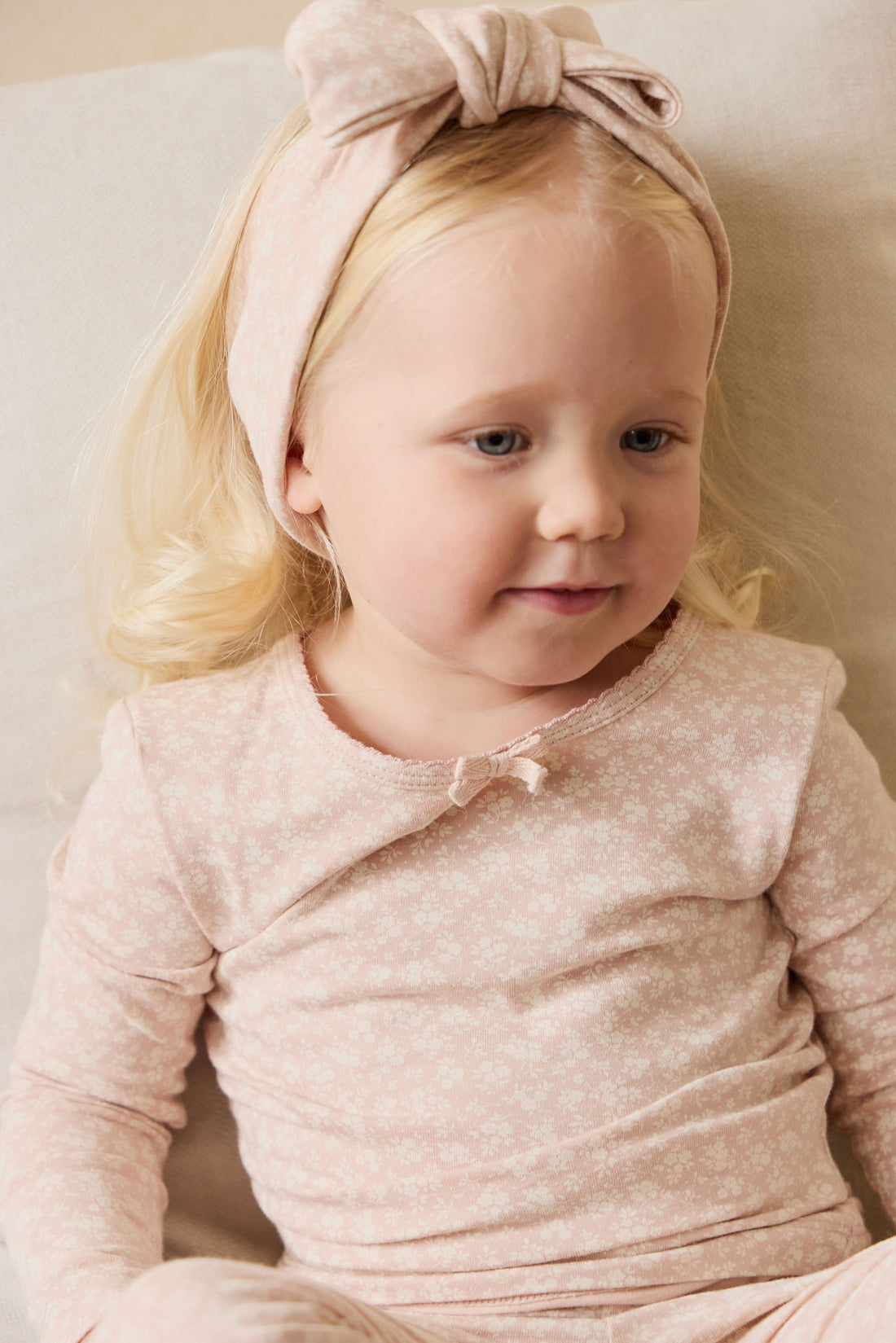 Organic Cotton Long Sleeve Top - Rosalie Field Rose Childrens Top from Jamie Kay NZ