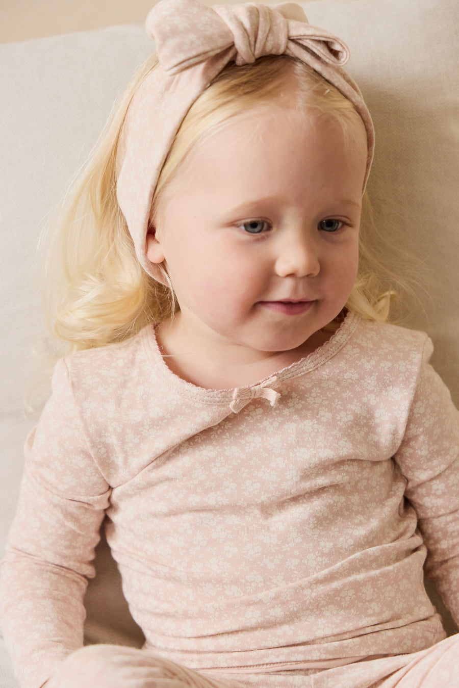 Organic Cotton Long Sleeve Top - Rosalie Field Rose Childrens Top from Jamie Kay NZ