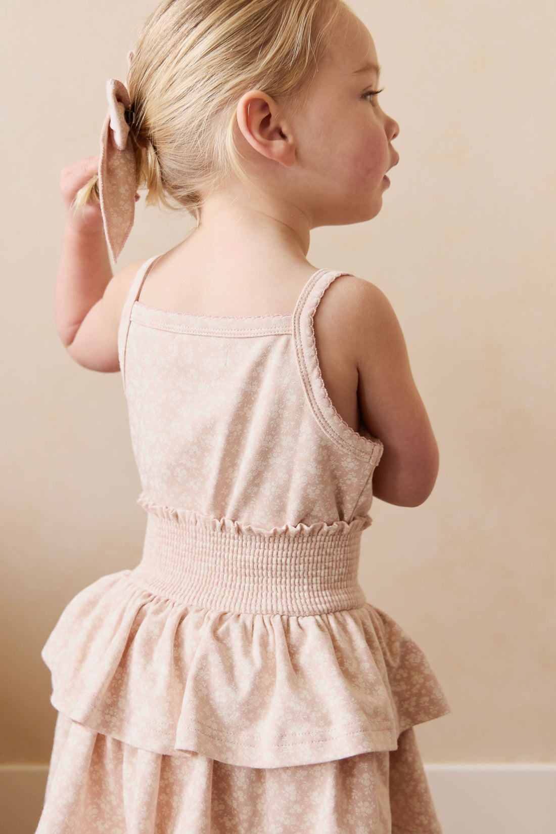 Organic Cotton Singlet - Rosalie Field Rose Childrens Singlet from Jamie Kay NZ