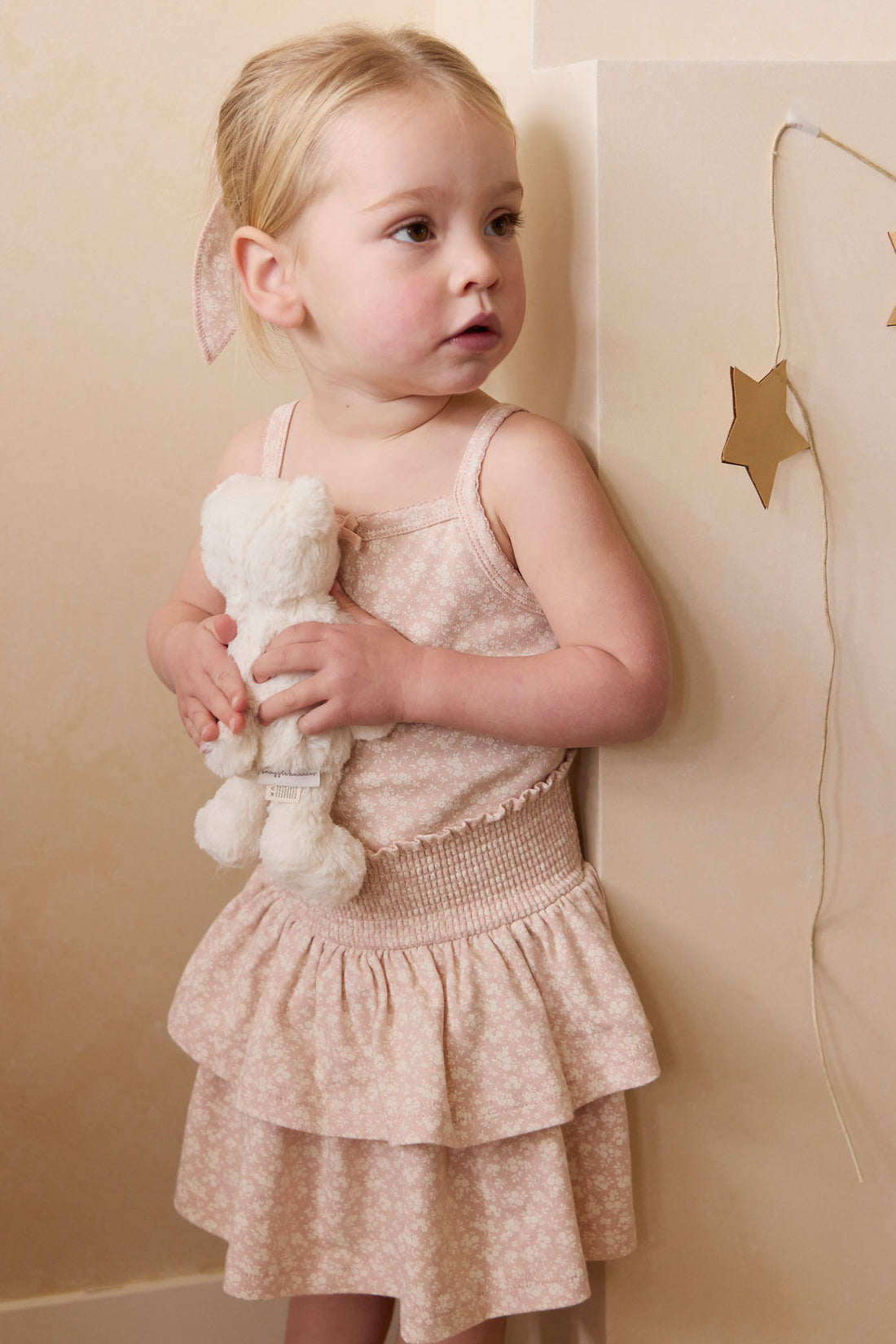 Organic Cotton Singlet - Rosalie Field Rose Childrens Singlet from Jamie Kay NZ