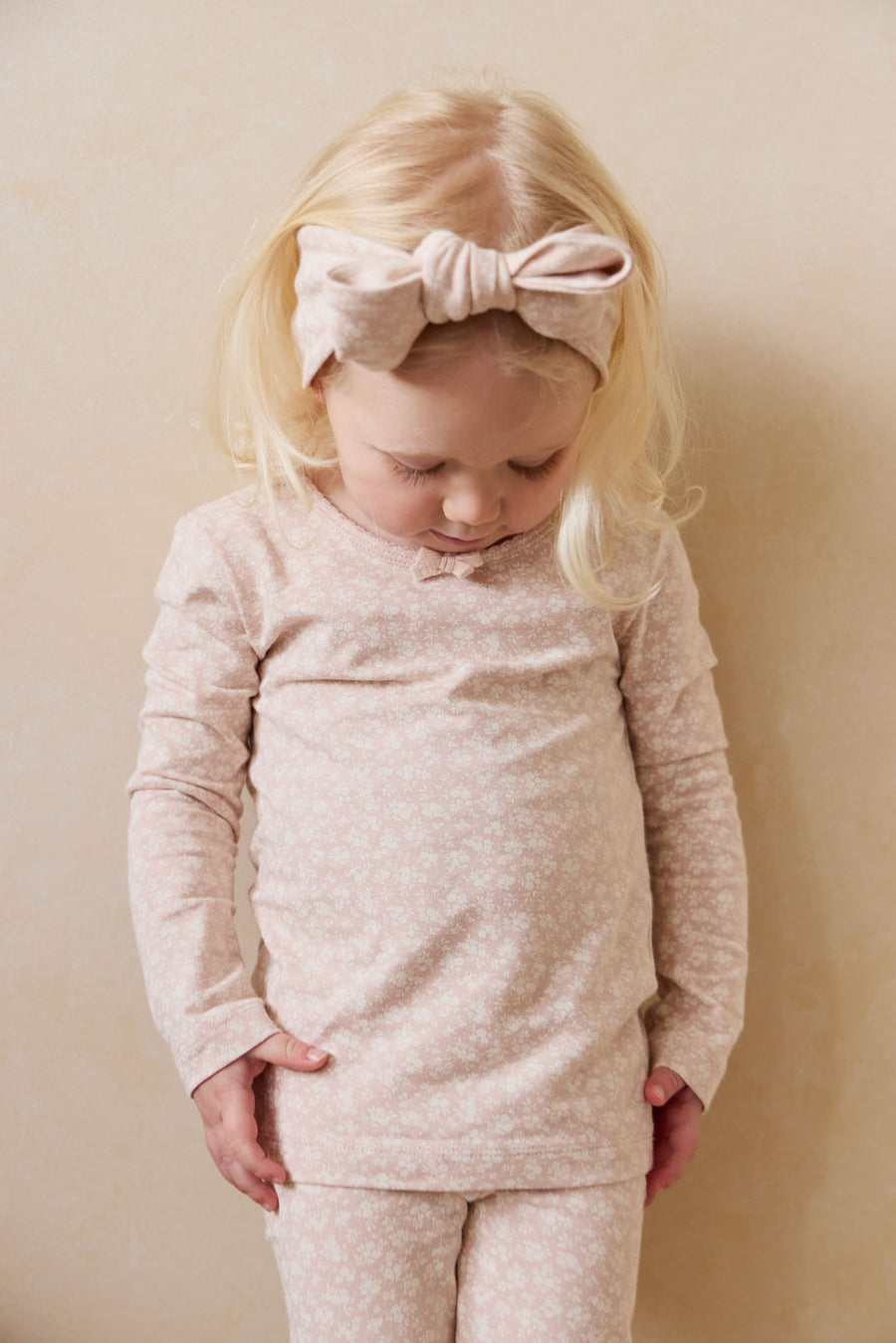 Organic Cotton Long Sleeve Top - Rosalie Field Rose Childrens Top from Jamie Kay NZ