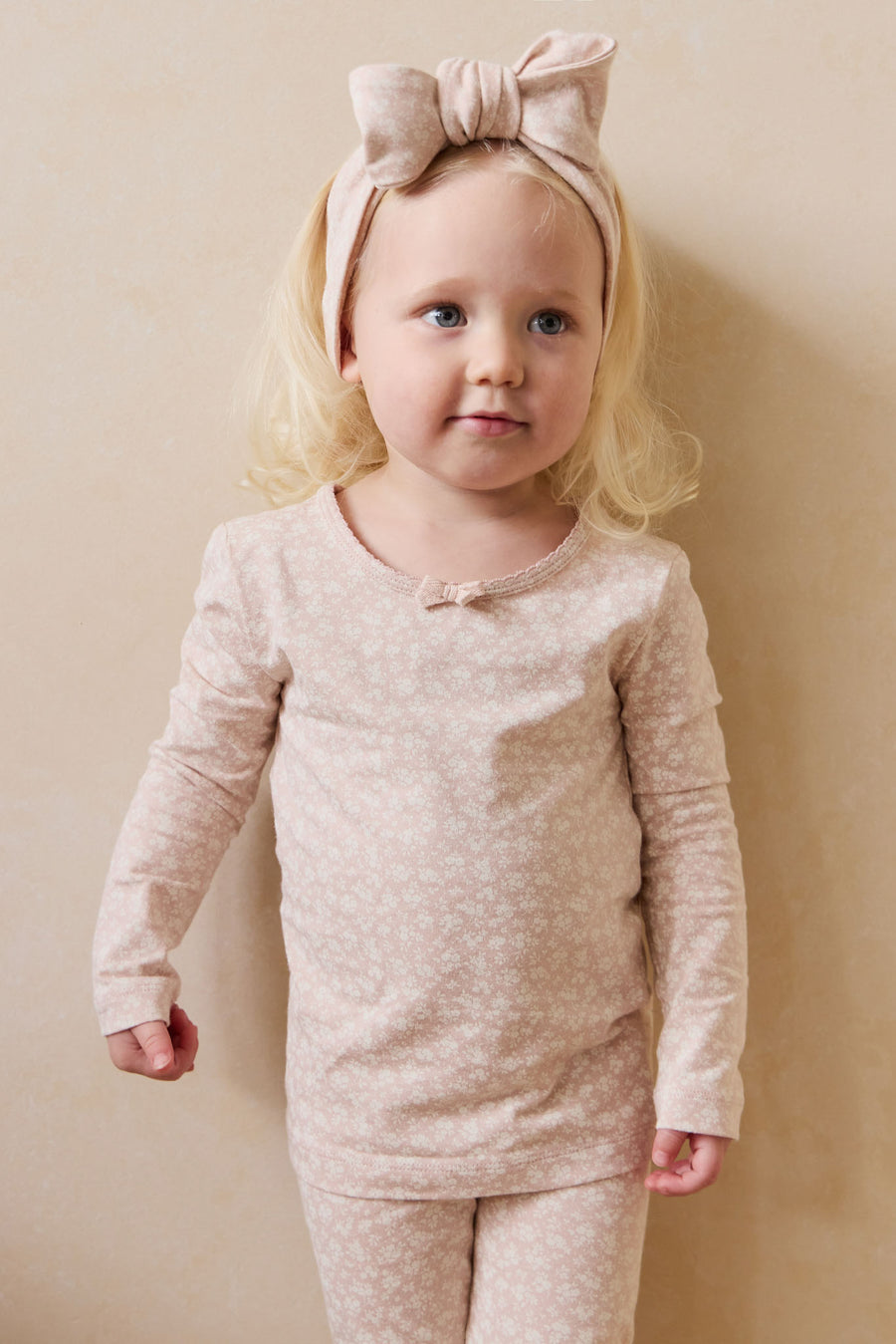 Organic Cotton Long Sleeve Top - Rosalie Field Rose Childrens Top from Jamie Kay NZ