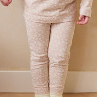 Organic Cotton Everyday Legging - Rosalie Field Rose Childrens Legging from Jamie Kay NZ