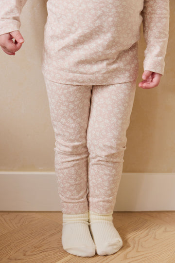 Organic Cotton Everyday Legging - Rosalie Field Rose Childrens Legging from Jamie Kay NZ