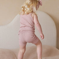 Organic Cotton Modal Singlet - Peony Marle Childrens Singlet from Jamie Kay NZ