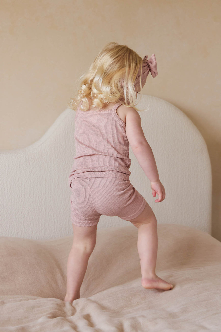 Organic Cotton Modal Singlet - Peony Marle Childrens Singlet from Jamie Kay NZ