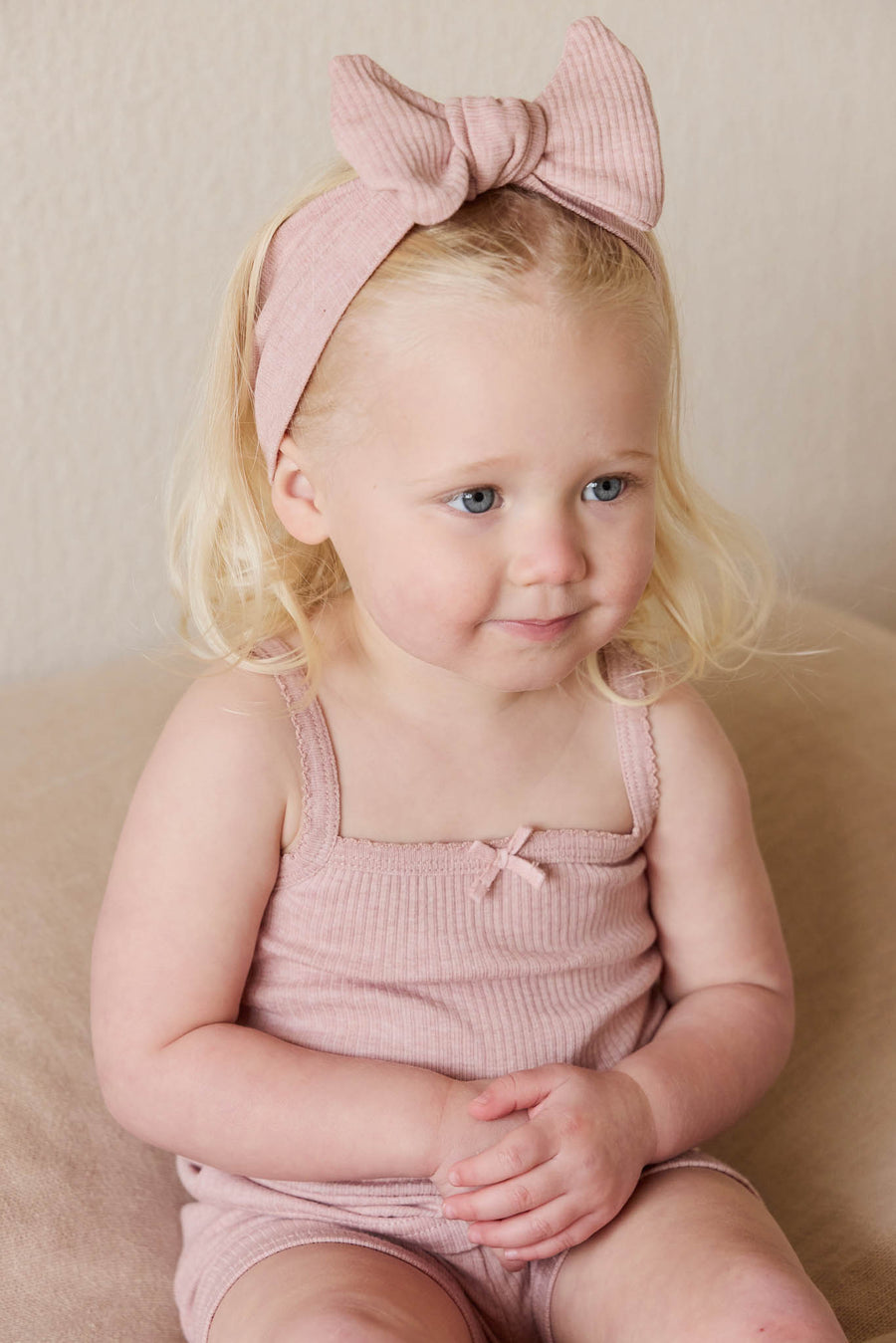 Organic Cotton Modal Singlet - Peony Marle Childrens Singlet from Jamie Kay NZ