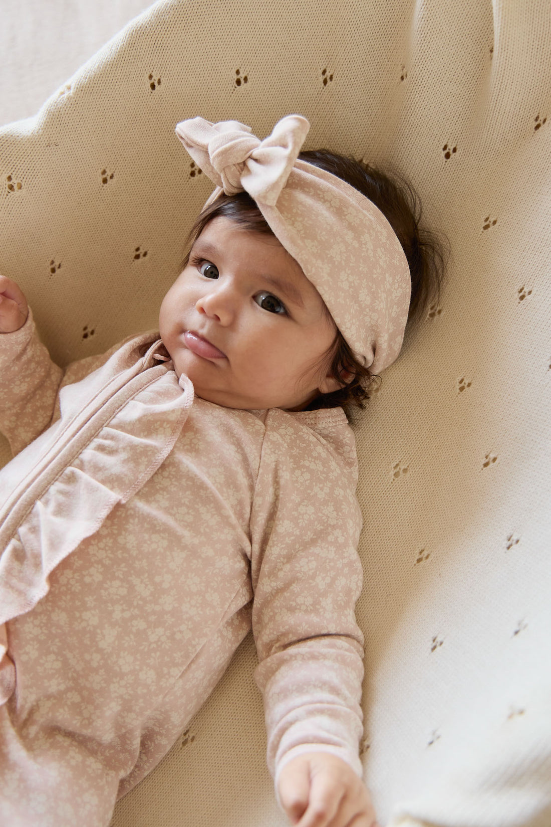 Organic Cotton Headband - Rosalie Field Rose Childrens Headband from Jamie Kay NZ